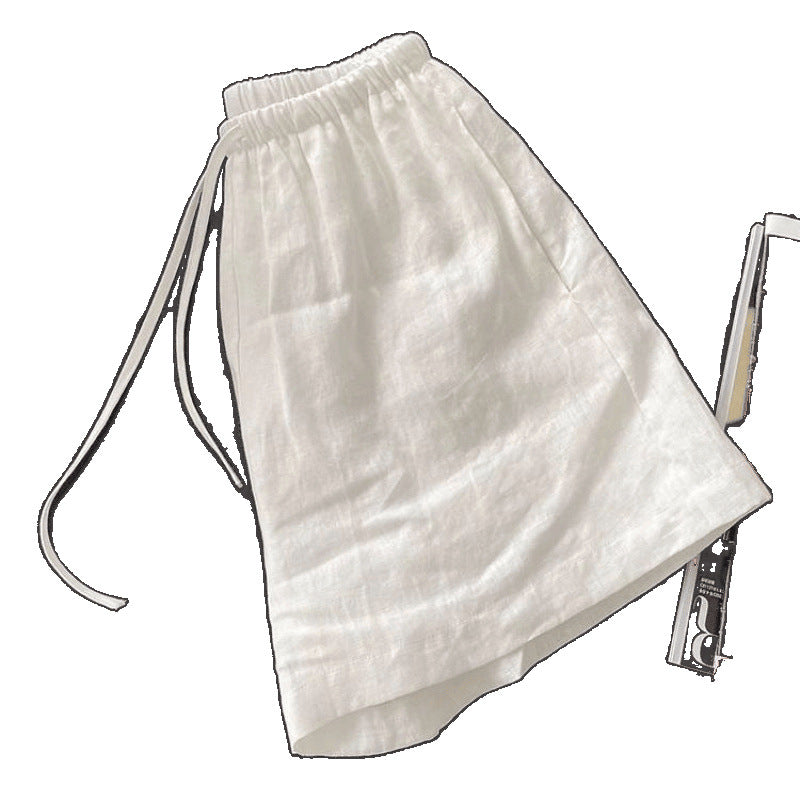 Summer Thin Cotton and Linen Straight Linen Casual Shorts