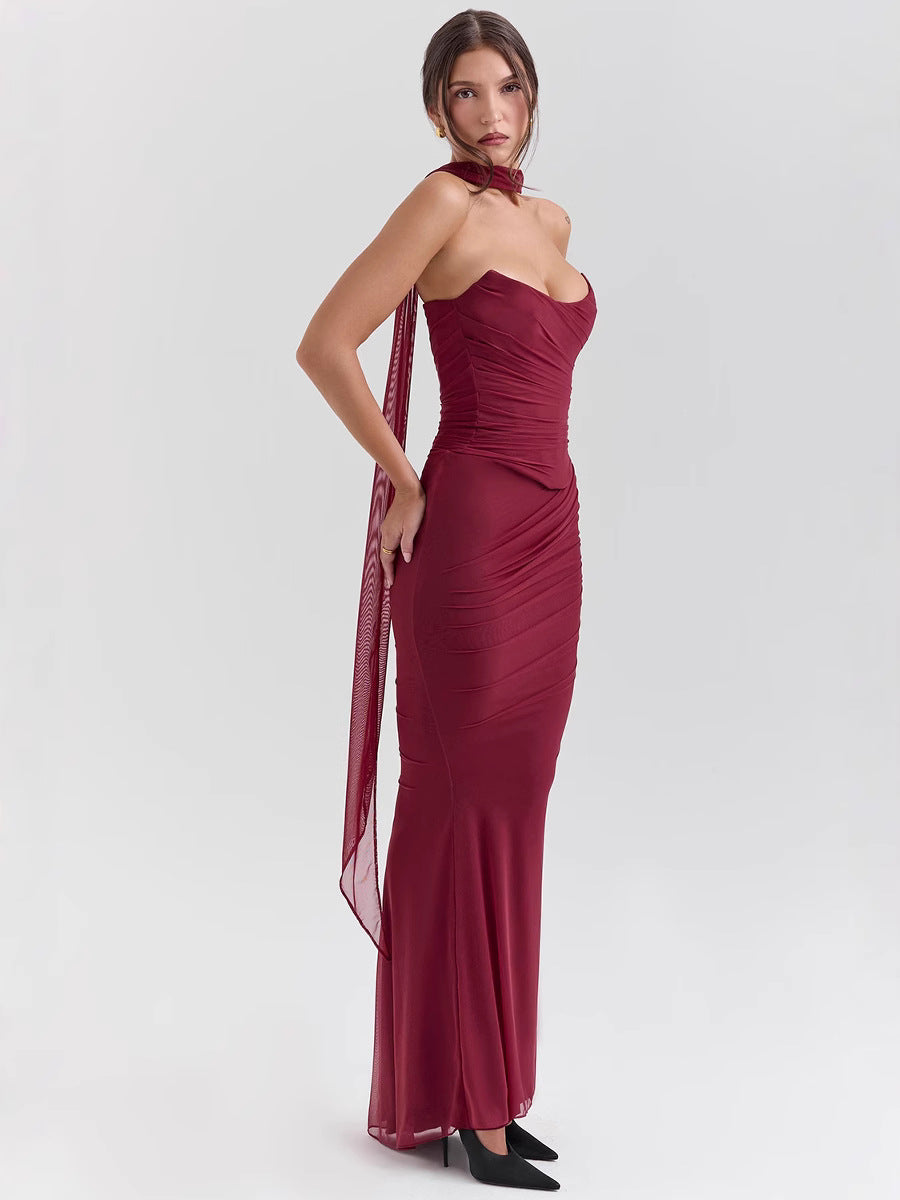 Women's Tube Top and Pencil Skirt Two-Piece Set