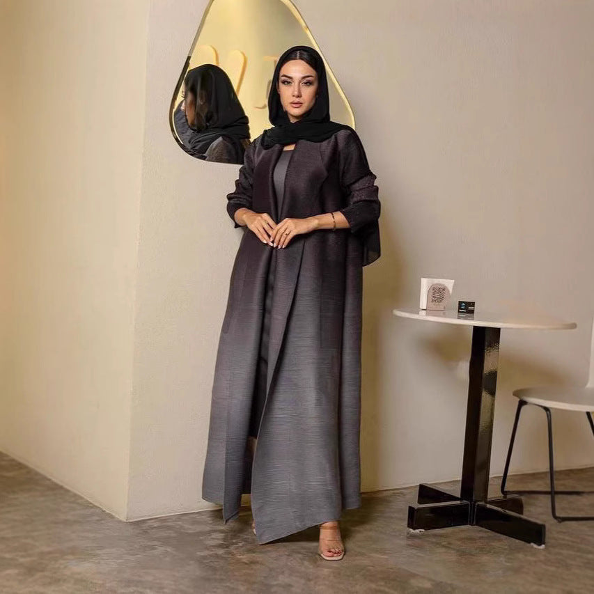 Elegant style long robe coat