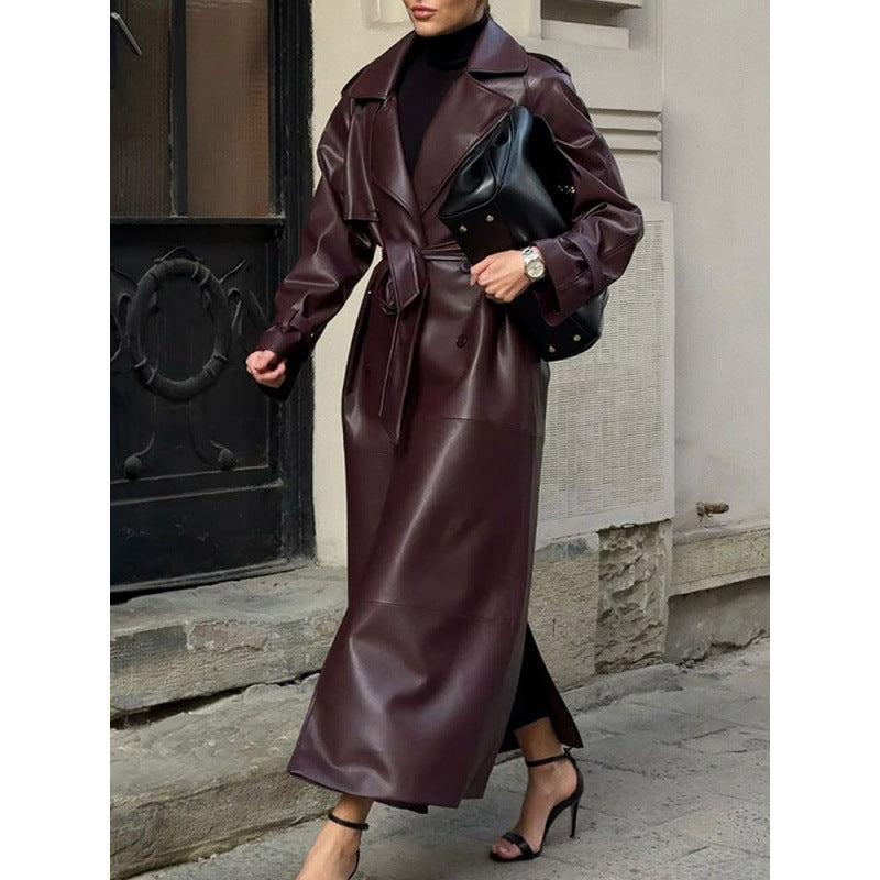 Women leather coat