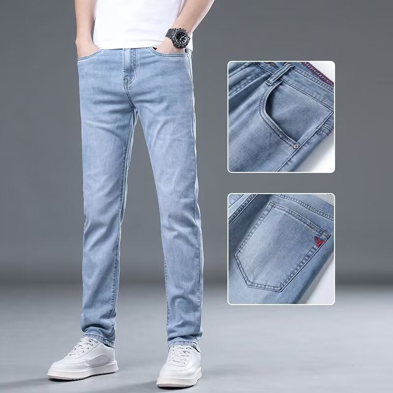 Men's Slim-Fitting Long Jeans