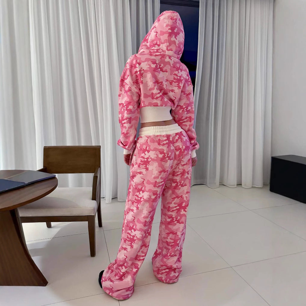 Women's Printed Cardigan and Trousers Set