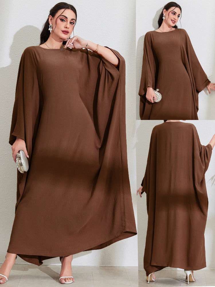 Long Dress Bat Sleeve Elegant Robe