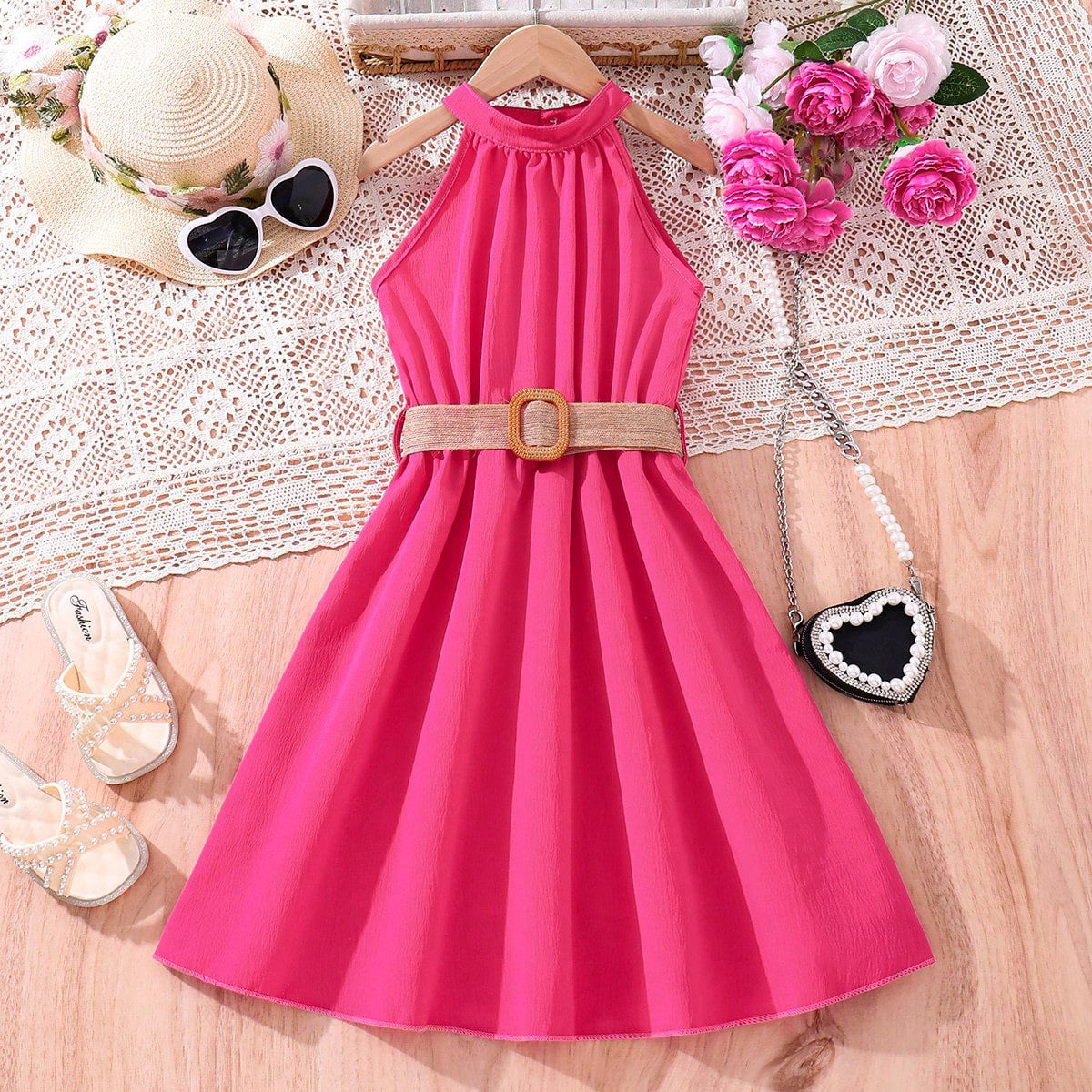 Girls' Sleeveless A-Line Dress