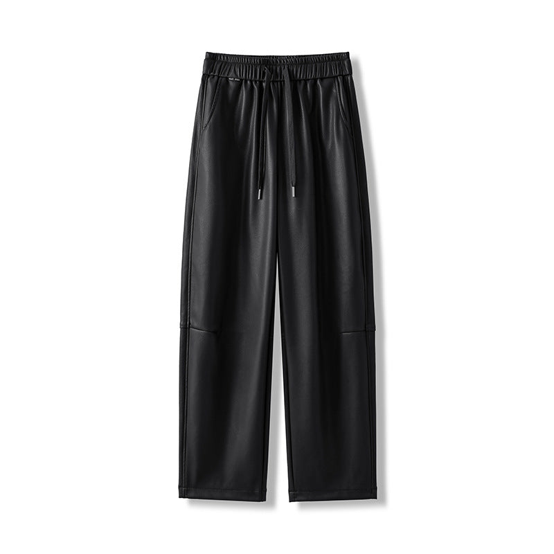 Women's Matte PU Leather High Waisted Tapered Pants
