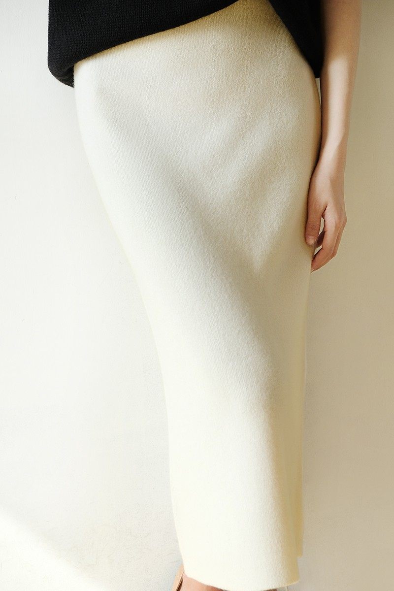 Women's Pure Wool Knit Pencil Skirt