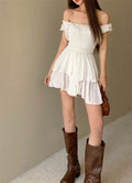 One-shoulder sleeveless suspender dress for women