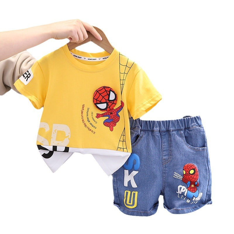 Children's Cartoon Print Cotton Outfit Set