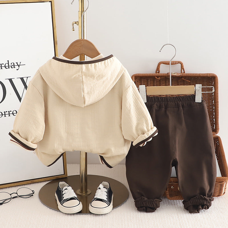 Boys' Hooded Three-Piece Cotton Outfit