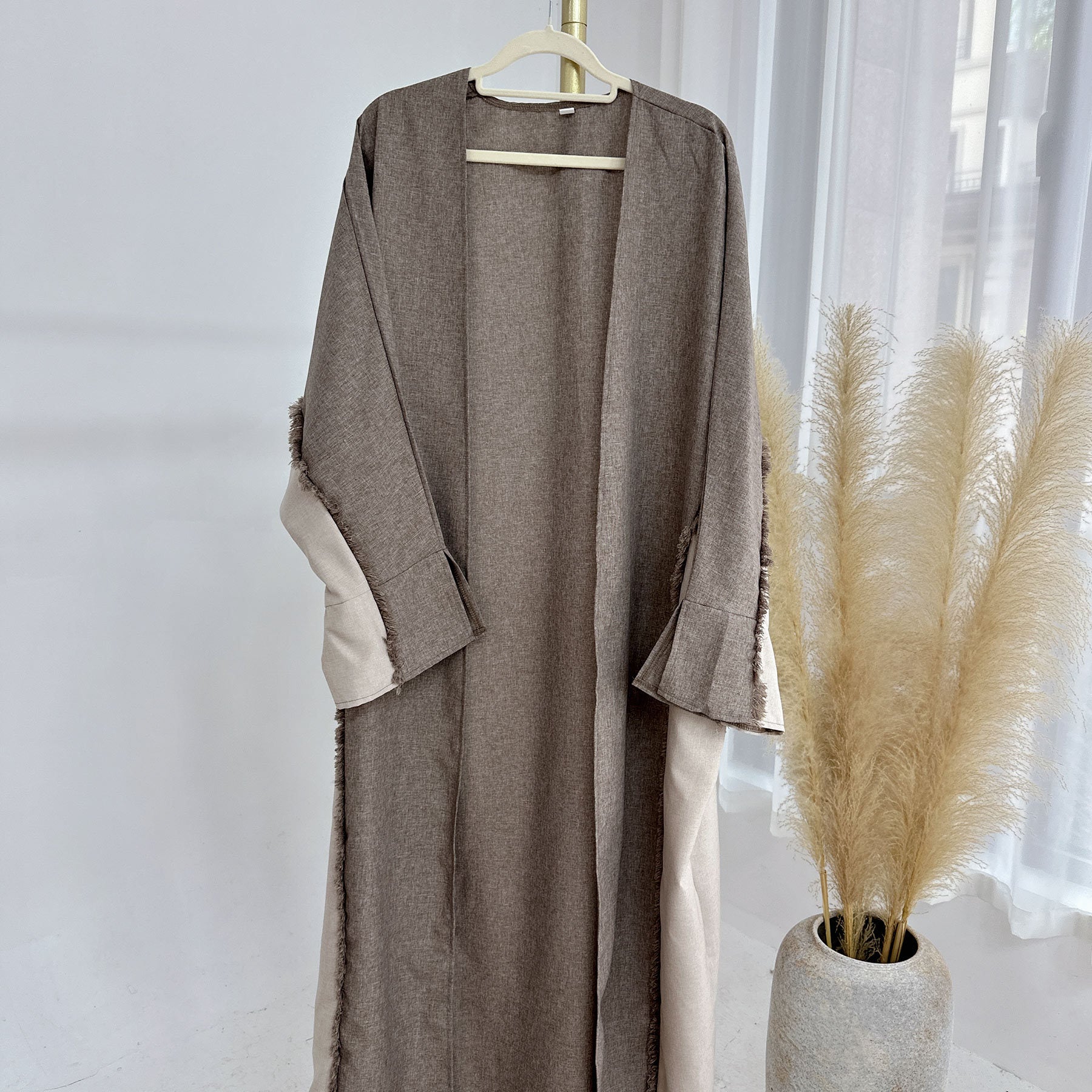 Elegant robe set dress, belt, and cardigan
