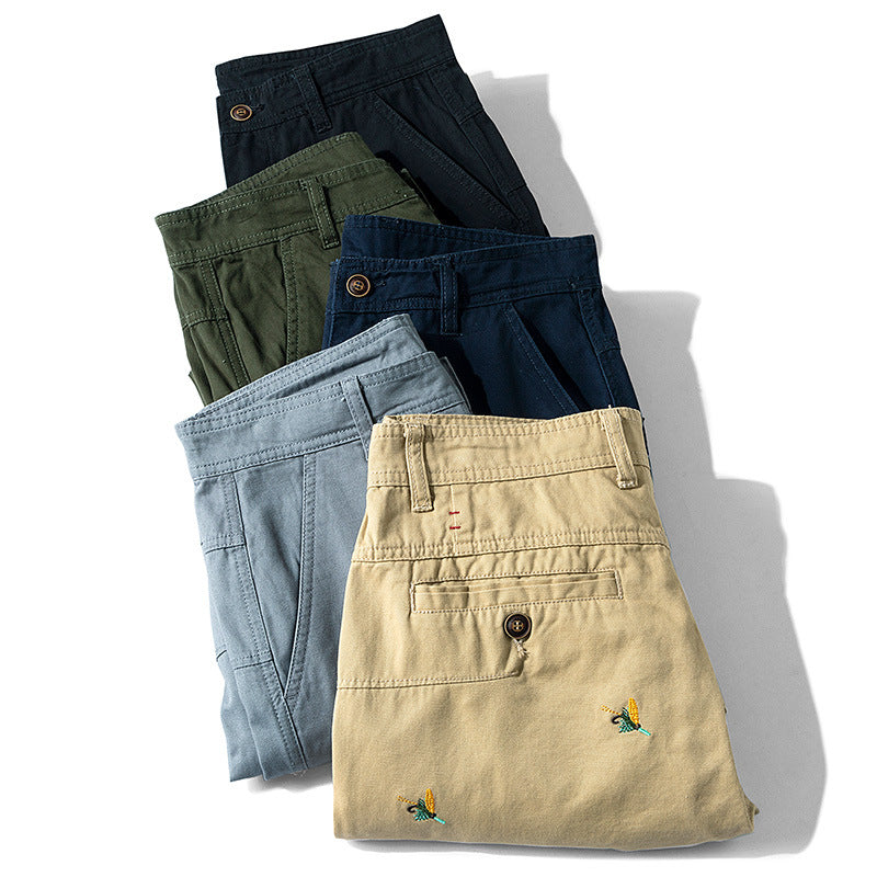 Men's Cotton Embroidered Casual Shorts