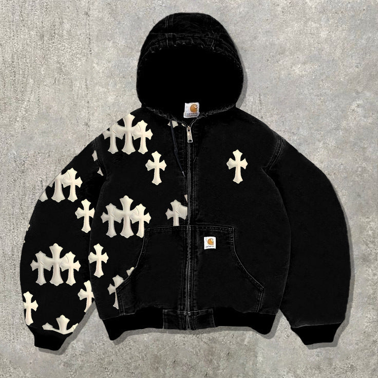 Men's Fleece Lined Hooded Sweatshirt with 3D Print