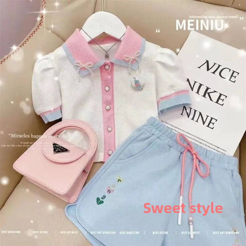Girls' Polo Shirt Shorts Set