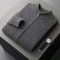 Thickened Stand-Up Collar Wool Cardigan - Two-piece suit set
