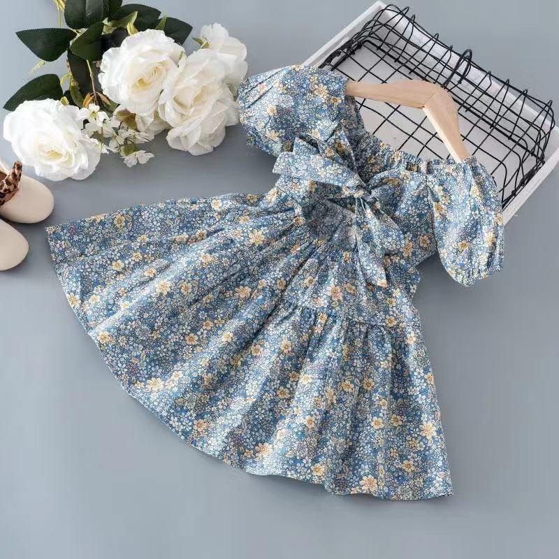 Girls' Floral Cotton Summer Dress