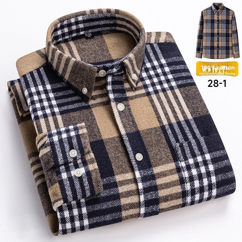 Men's Vintage Plaid Long Sleeve Shirt