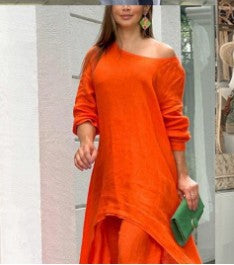 Women's Cotton Linen Casual Two-Piece Set