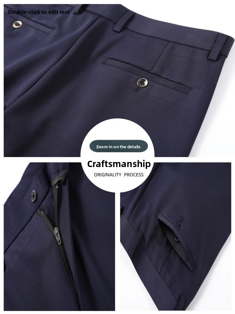 Men's straight-leg suit trousers