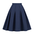 Retro Pleated Midi Skirt with A-Line Silhouette