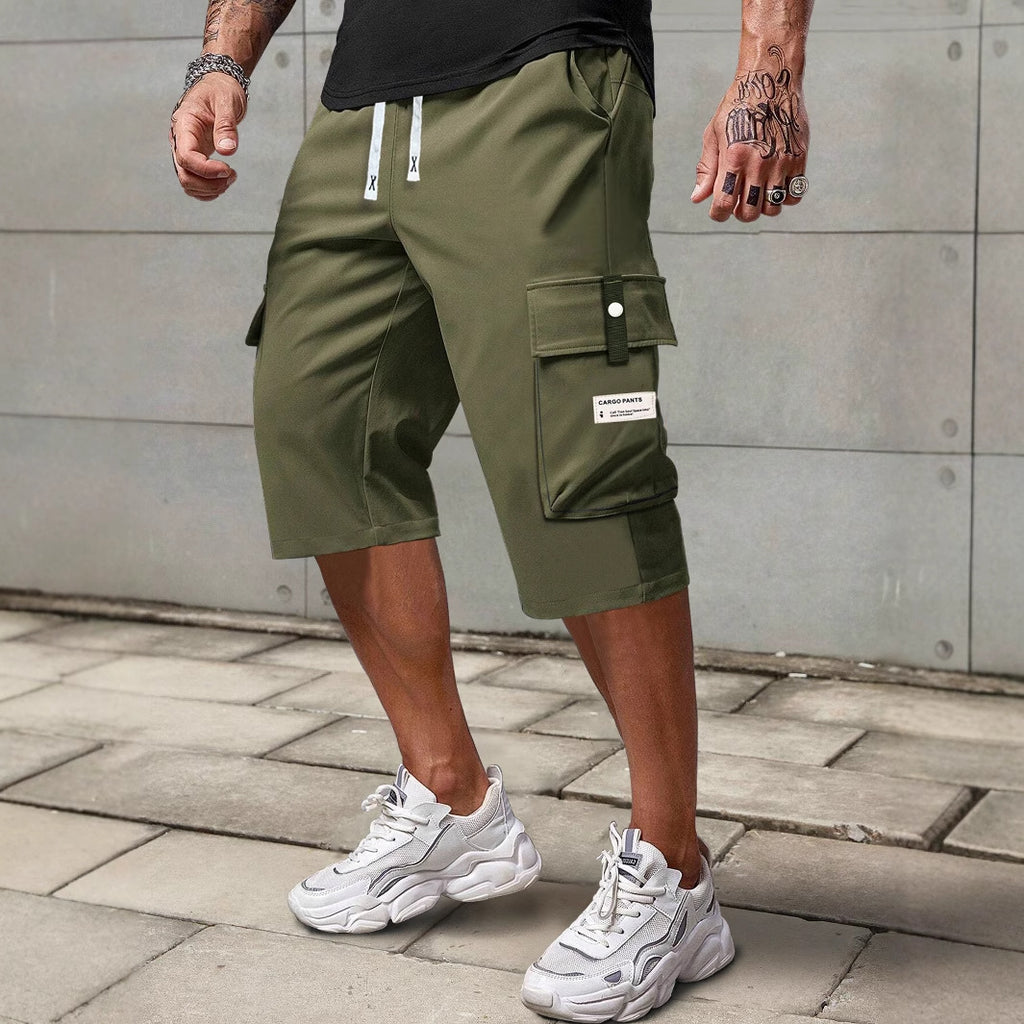 Men's Summer Cargo Shorts Straight Cropped Pants