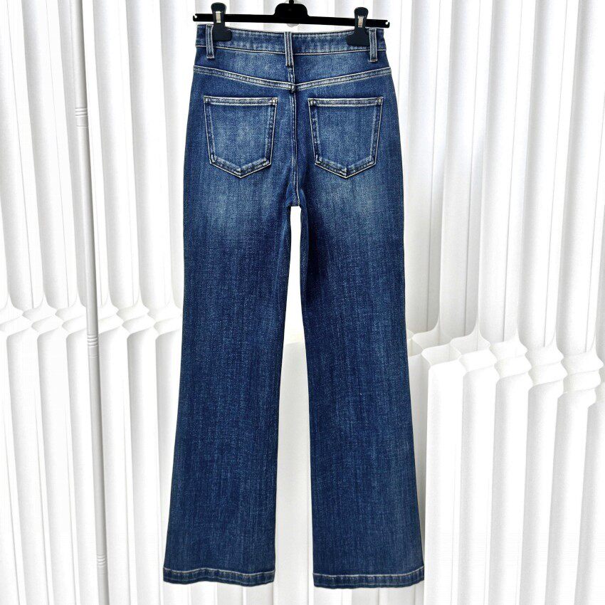 Vintage High-Waisted Flared Denim Trousers for Women