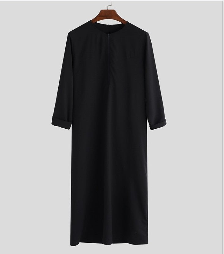 Men's Loose Cotton Robe with Zipper