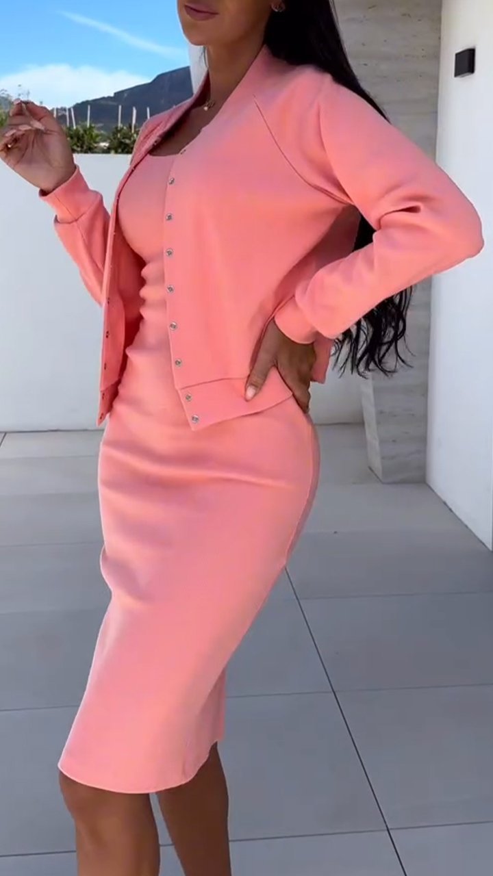 Women's clothing set dress and coat