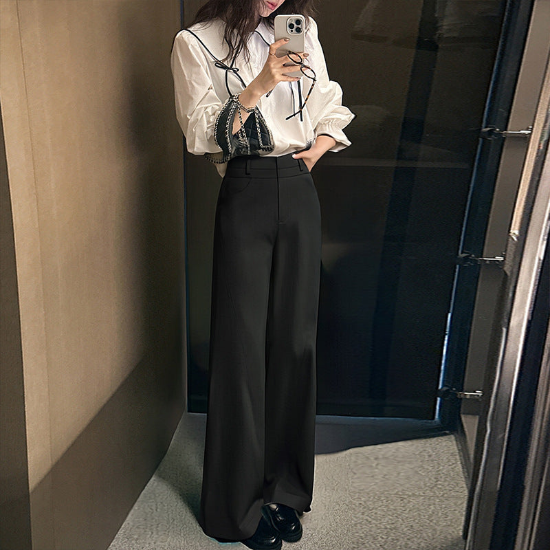 French Style Straight Leg Women's Trousers