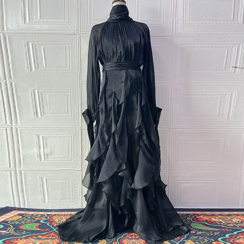 Elegant Ruffled Slim Dress