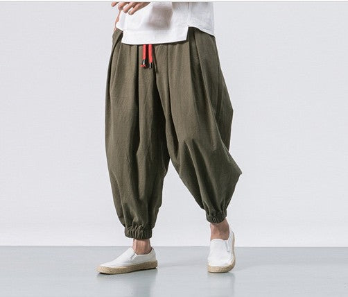 Cotton Linen Men's Casual Trousers