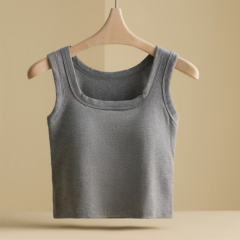 Women's Square Neck Built-in Bra Vest