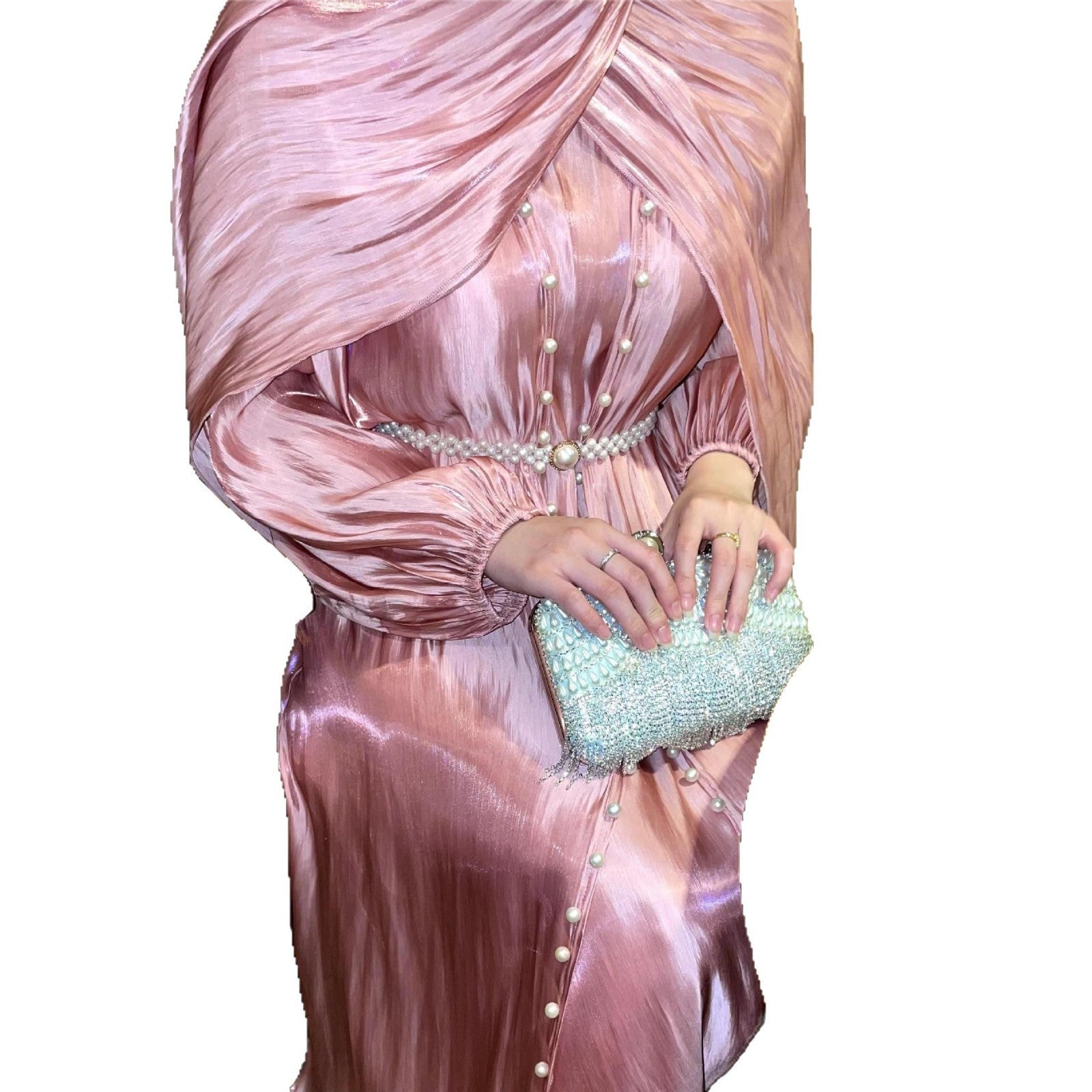 Flowing fabric three-piece dress robe