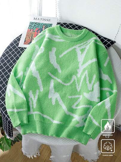 Men's loose round-neck knitted sweater