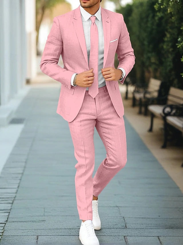 Men's Slim Fit Single-Breast Suit Set