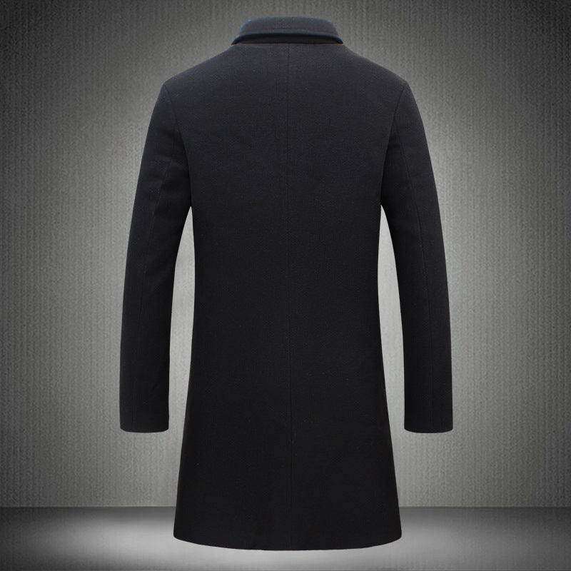 Casual Single-Breasted Mens Windbreaker Coat