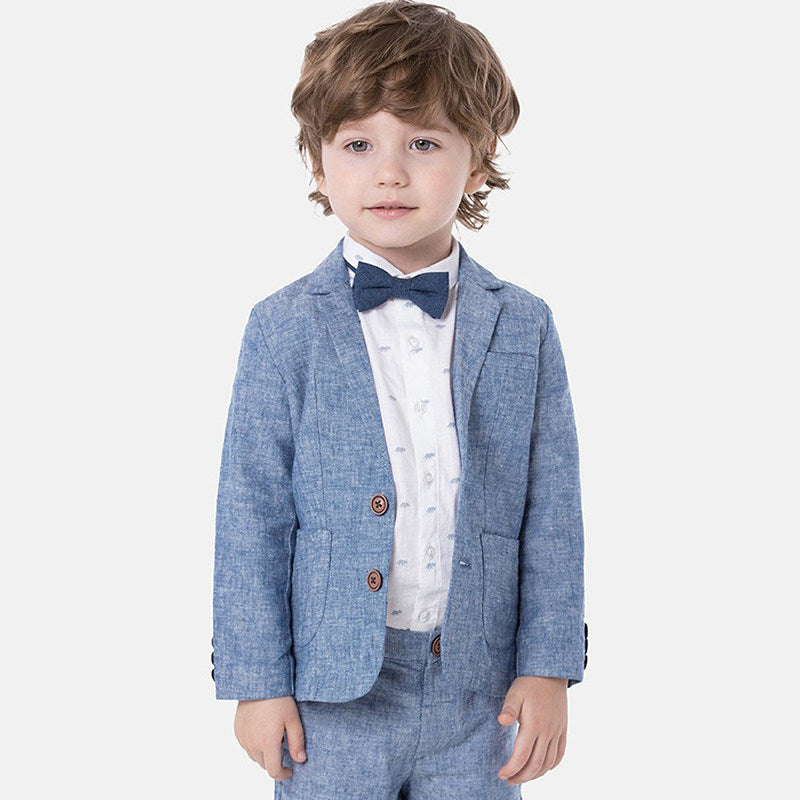 Children's Cotton Linen Formal Suit Jacket