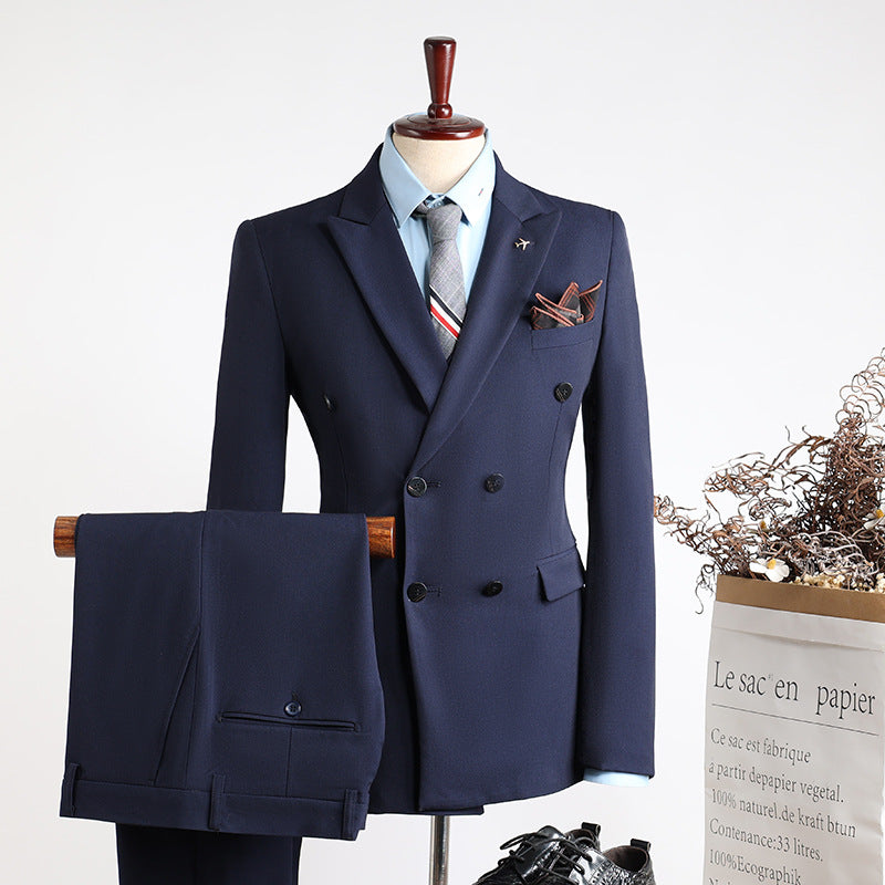Slim Fit Double-Breasted Men's Suit