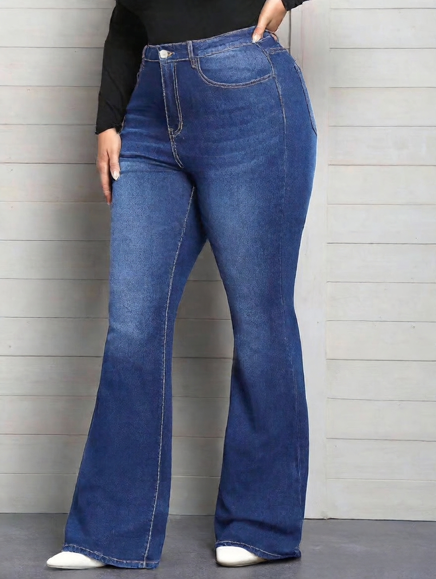 Denim flared jeans