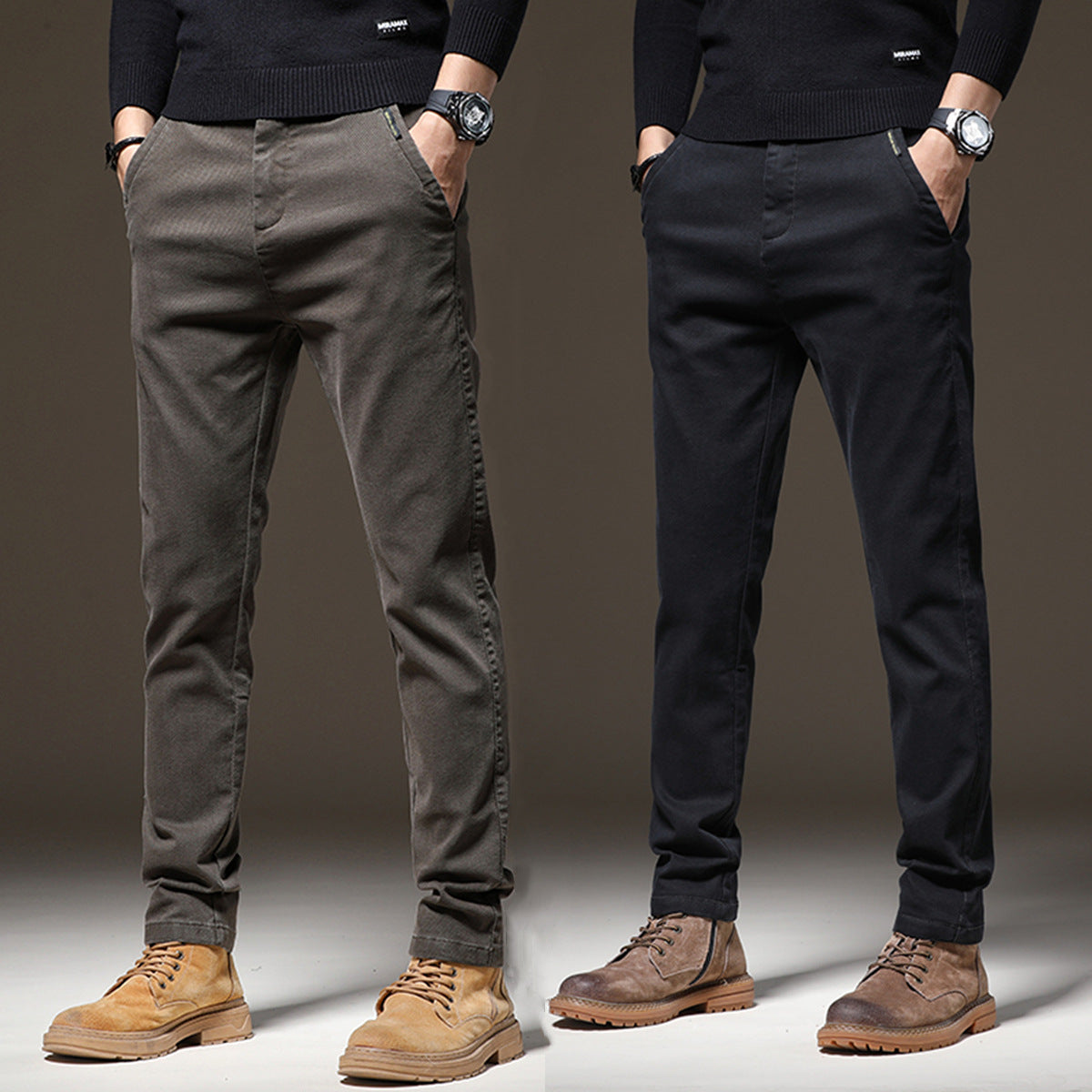 Mid-to-thick men's casual pants