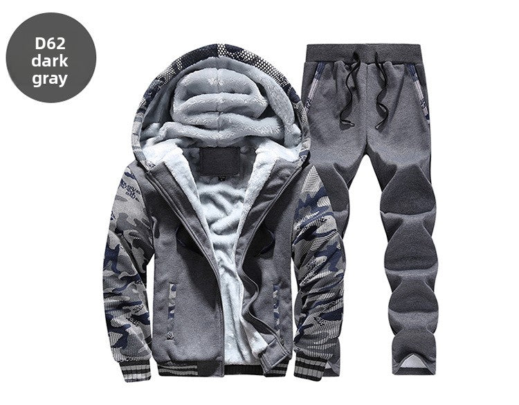 Men's Winter Fleece Lined Camouflage Sport Suit