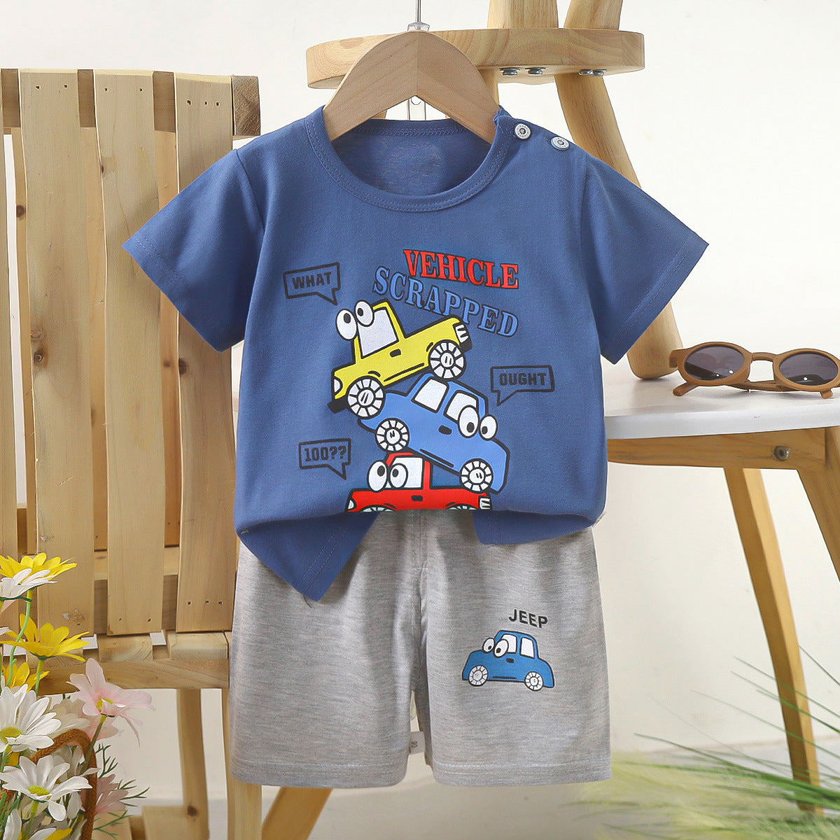 Children's Short Sleeve Cotton Two-Piece Set