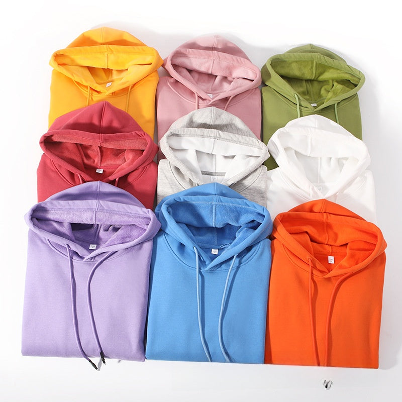 Thick-fiber hooded cotton long-sleeved hoodie