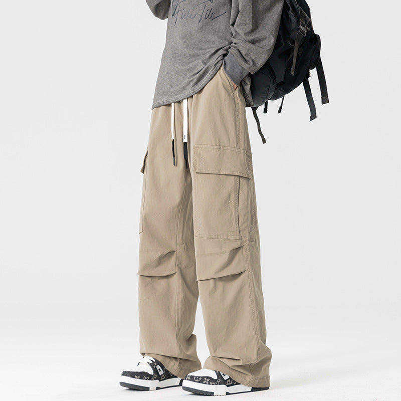 Straight-leg wide-leg casual work trousers
