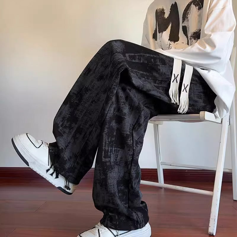 Men's Tie-Dye Wide-Leg Casual Trousers