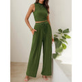 Women's Sleeveless Top and Wide Leg Pants Set