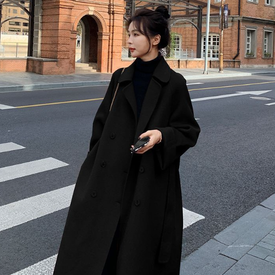 Women's Woolen Coat Mid-Length Loose Fit