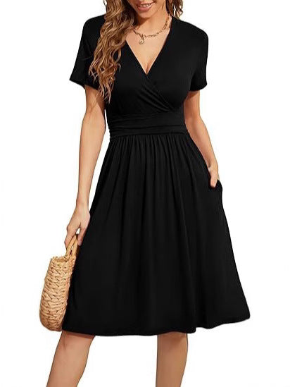 V-Neck Floral Party Dress