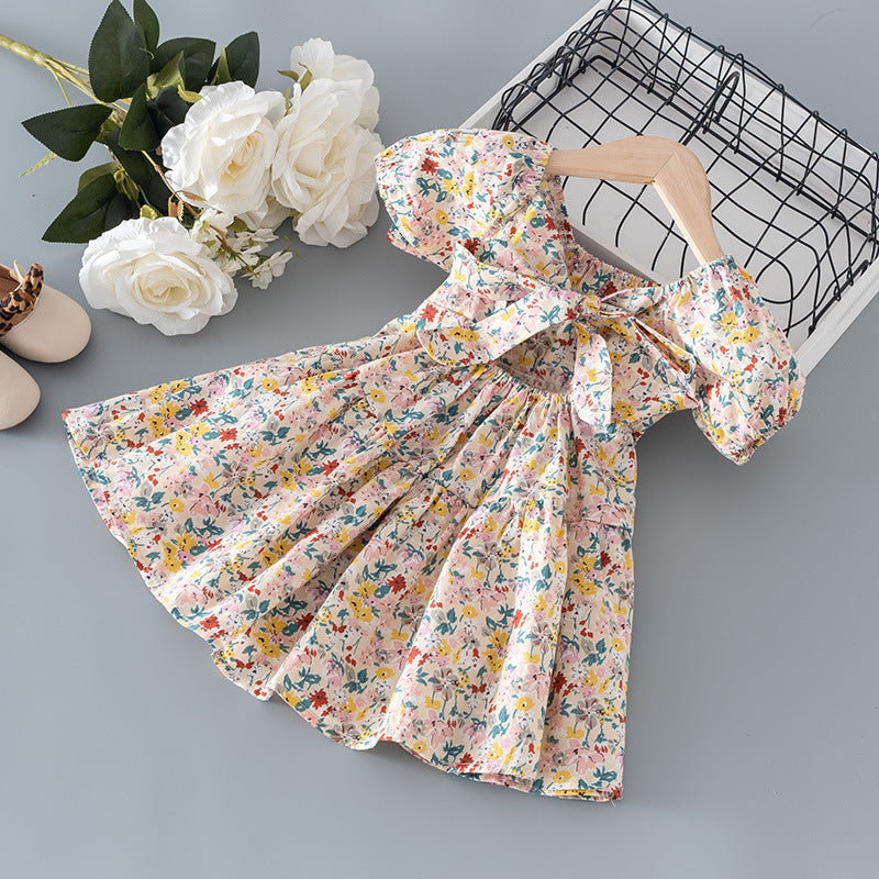 Girls' Floral Cotton Summer Dress