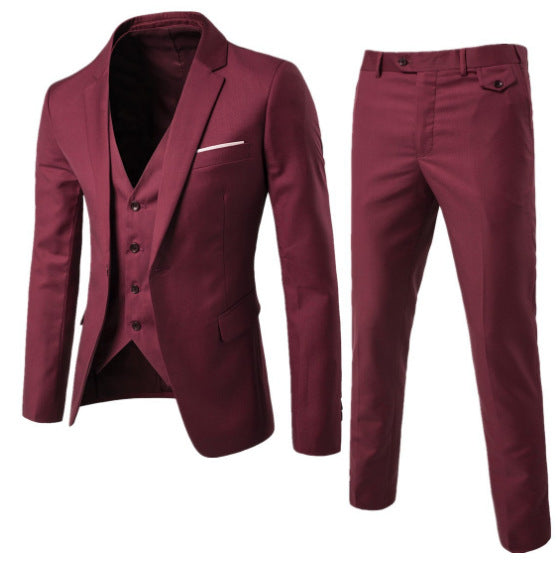 Men's Three-Piece Business Casual Suit