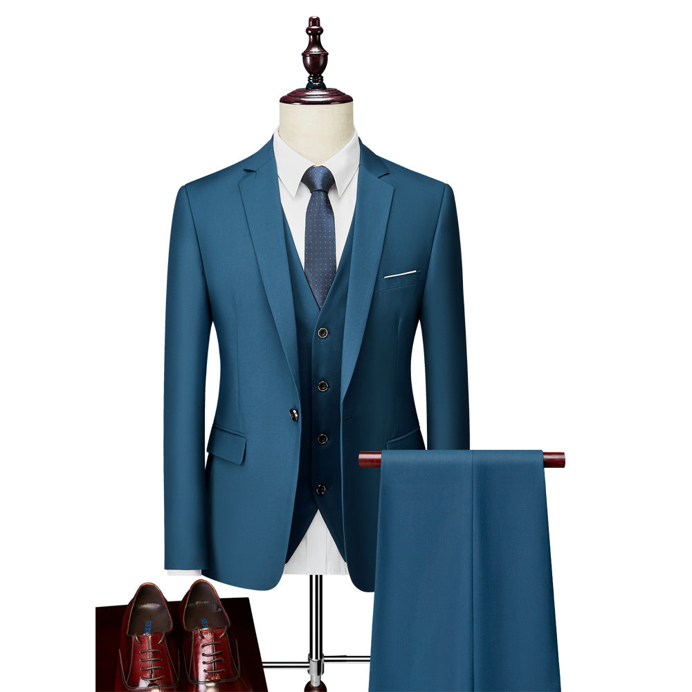Men's Business Casual Suit Three-Piece Set